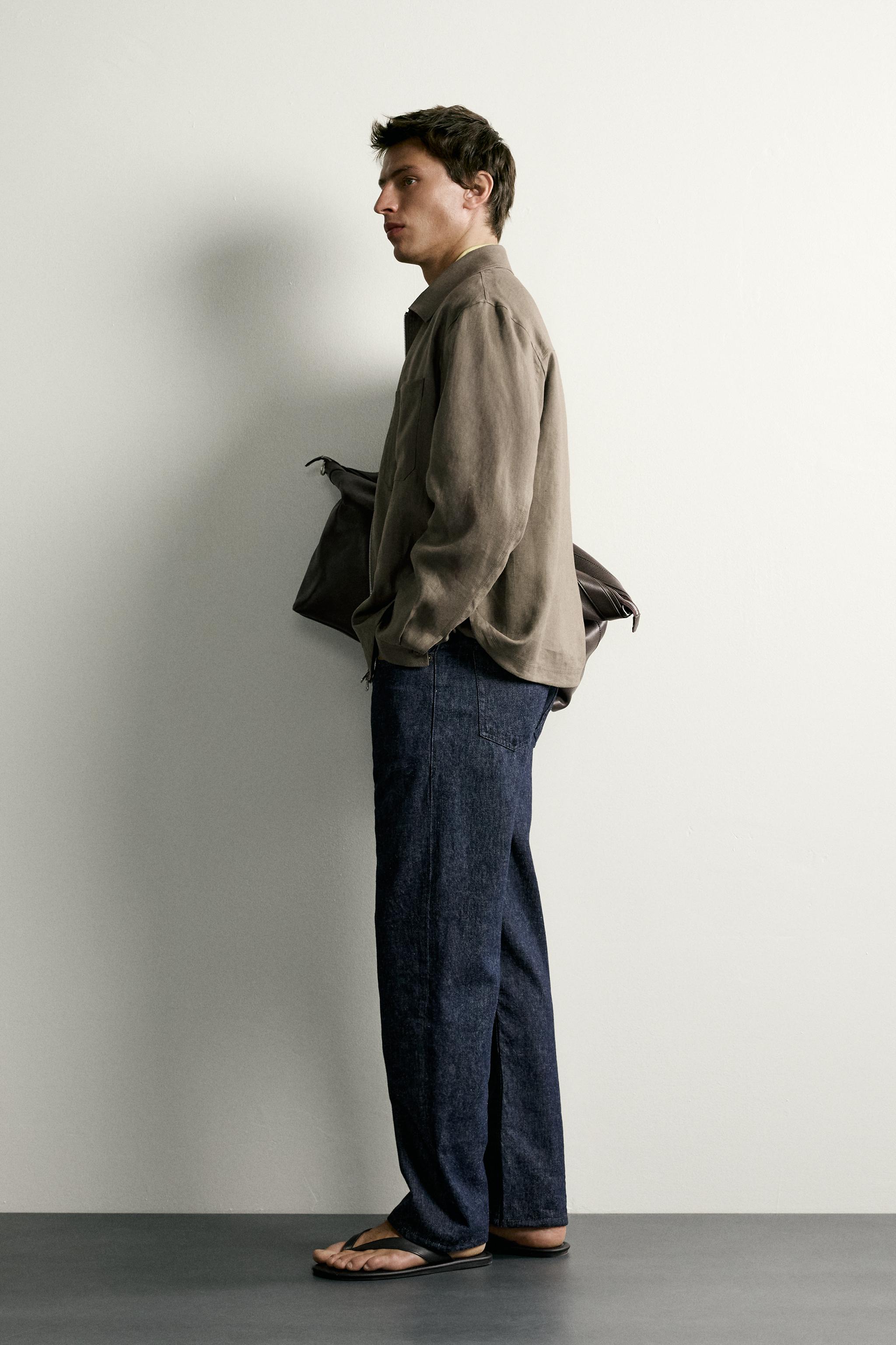 100% LINEN ZIP OVERSHIRT